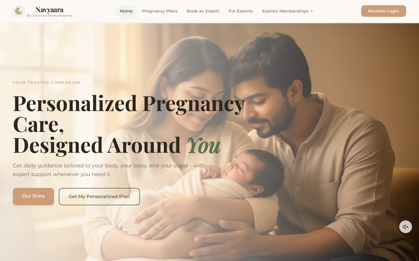Homepage screenshot of the Navyaara website